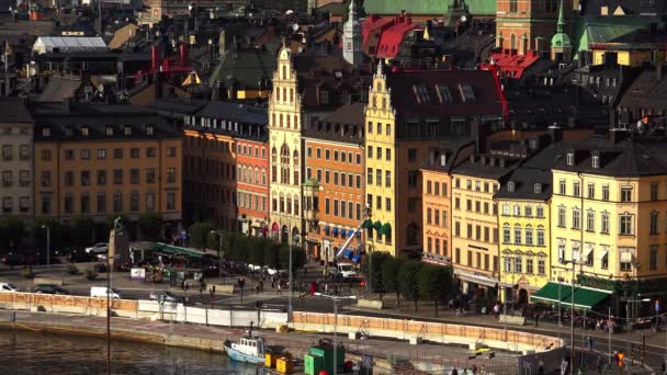 Vue Sur Gamla Stan Stockholm Vieille Ville Suède Vidéo Uhd — Video