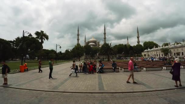 Стамбул Турция Период 2017 Года Голубой Огонек Мечеть Султана Ахмеда — стоковое видео