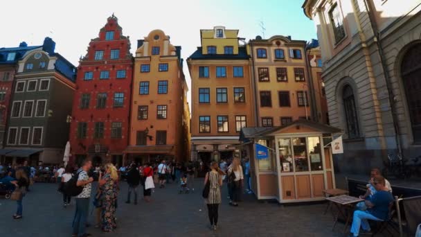 Stortorget Public Square Стокгольмі Гамлеська Держава Швеція Відео Uhd — стокове відео