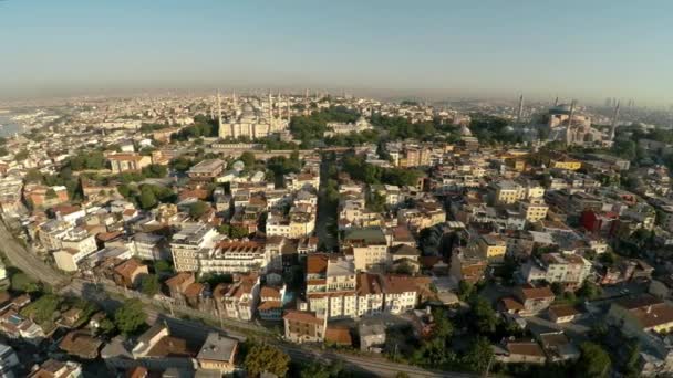Vue Aérienne Mosquée Bleue Mosquée Sultan Ahmed Istanbul Turquie Vidéo — Video