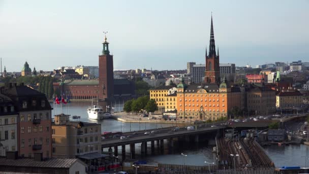 Vue Sur Gamla Stan Stockholm Vieille Ville Suède Vidéo Uhd — Video