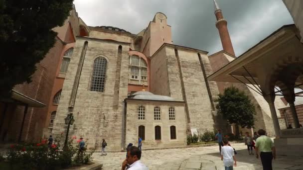 Ιστανβουλ Τουρκια Καλοκαίρι 2017 Τζαμί Της Αγίας Σοφίας Κωνσταντινούπολη Τουρκία — Αρχείο Βίντεο