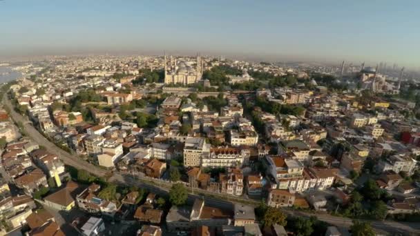 Vista Aérea Mesquita Azul Mesquita Sultan Ahmed Istambul Turquia Vídeo — Vídeo de Stock