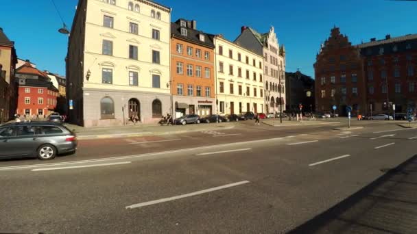 Stockholm Vieille Ville Architecture Vieilles Maisons Rues Quartiers Suède Vidéo — Video