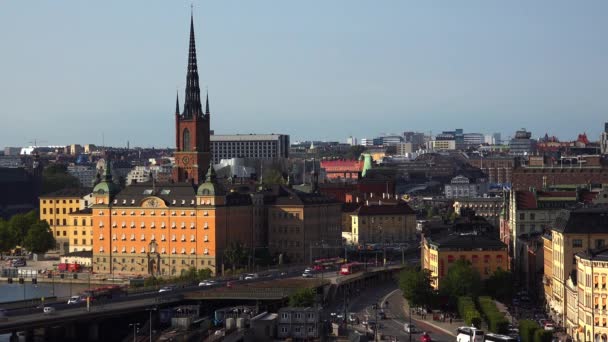 Άποψη Για Gamla Stan Στη Στοκχόλμη Παλιά Πόλη Σουηδία Βίντεο — Αρχείο Βίντεο