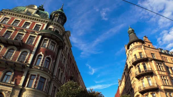 Stockholm Old Town Architecture Old Houses Streets Neighborhoods Sweden Video — Stock Video