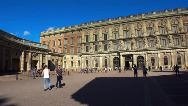 Palácio Real Estocolmo Suécia Vídeo Uhd — Vídeo de Stock