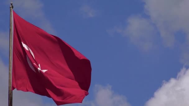 Bandeira Turquia Fundo Céu Vídeo Uhd — Vídeo de Stock