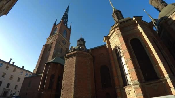 Stockholm Deki Riddarholmen Kilisesi Sveç Video Uhd — Stok video