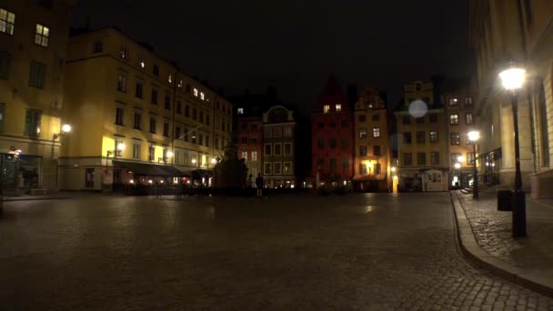 스톡홀름의 광장입니다 가모라 스웨덴 Uhd 비디오 — 비디오