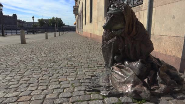 Sculpture Chiens Errants Stockholm Suède Vidéo Uhd — Video