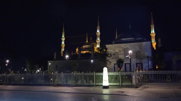 Mesquita Azul Boa Noite Mesquita Sultan Ahmed Istambul Turquia Vídeo — Vídeo de Stock