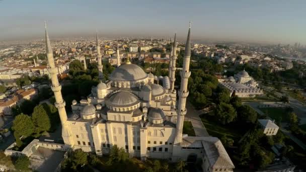 Vista Aérea Mesquita Azul Mesquita Sultan Ahmed Istambul Turquia Vídeo — Vídeo de Stock