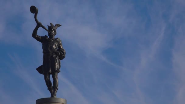 Скульптура Трубача Стокгольмі Швеція Відео Uhd — стокове відео