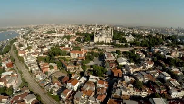 Vue Aérienne Mosquée Bleue Mosquée Sultan Ahmed Istanbul Turquie Vidéo — Video