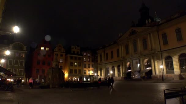 Stortorget Public Square Estocolmo Gamla Stan Suécia Vídeo Uhd — Vídeo de Stock
