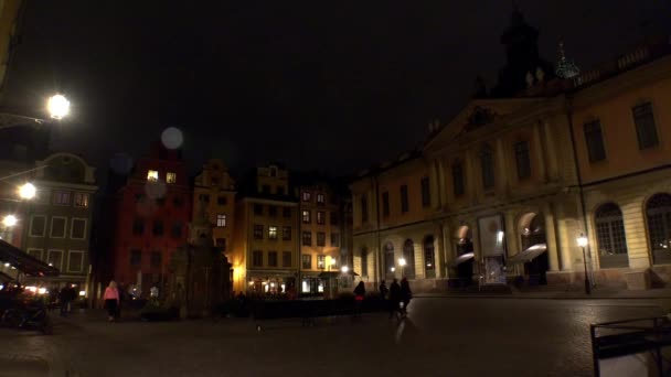 Stortorget Public Square Stockholm Gamla Stan Sweden Video Uhd — Stock Video