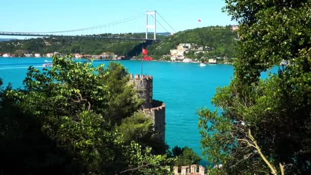 Istanbul Turkey Summer 2017 Fästningen Rumeli Hisari Istanbul Turkiet Video — Stockvideo