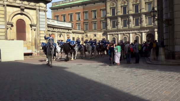 Почесний Хранитель Королівського Палацу Стокгольмі Швеція Відео Uhd — стокове відео
