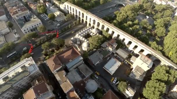 Vista Aerea Acquedotto Valente Istanbul Bozdojan Kemeri Ponte Romano Tacchino — Video Stock
