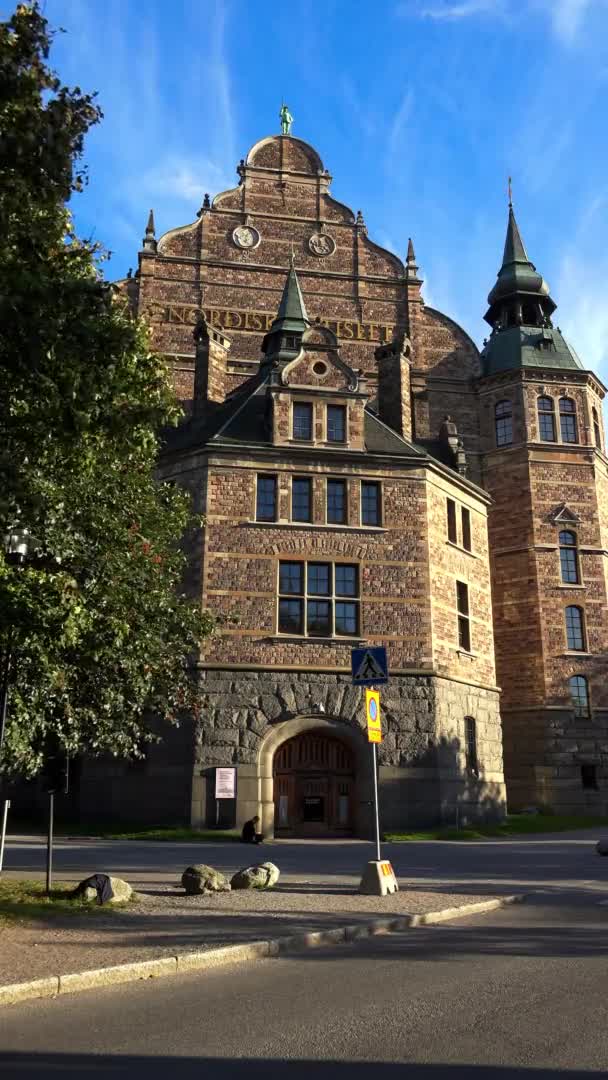 Museet Nordiska Museu Etnografia Estocolmo Suécia Vídeo Uhd — Vídeo de Stock