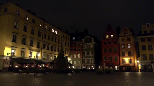 Общественная Площадь Стокгольма Гамла Стэн Швеция Видео Uhd — стоковое видео