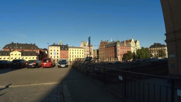Stockholm Kota Tua Arsitektur Rumah Rumah Tua Jalan Jalan Dan — Stok Video