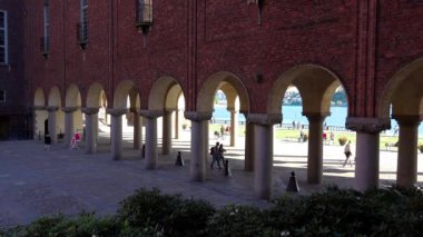 Stockholm Belediye Binası. İsveç. 4K 'da video, UHD