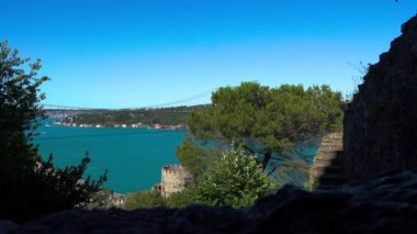 İSTANBUL, TURKEY - YAZ 2017: İstanbul 'daki Rumeli Hisari Kalesi. Hindi. 4K 'da video, UHD