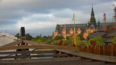 İskelet ahşap kap. Stockholm 'de Verviers. İsveç. 4K 'da video, UHD