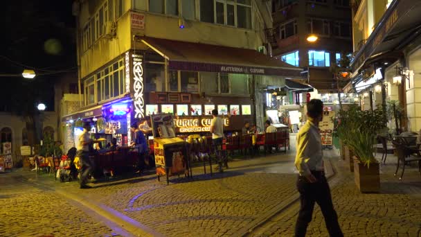 Istanbul Türkei Sommer 2017 Ein Gemütliches Café Istanbul Abends Türkei — Stockvideo