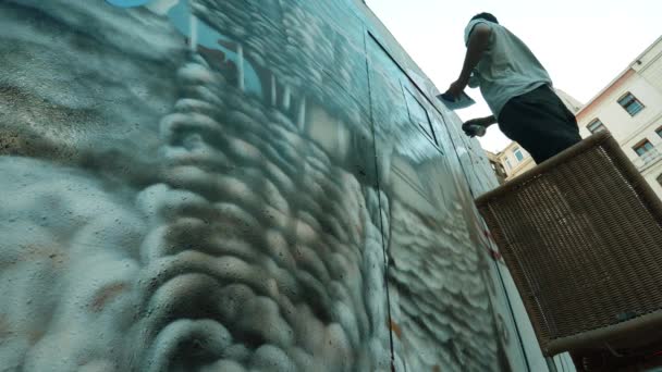 Istanbul Turquía Verano 2017 Muro Graffiti Pintado Calle Istiklal Estambul — Vídeo de stock