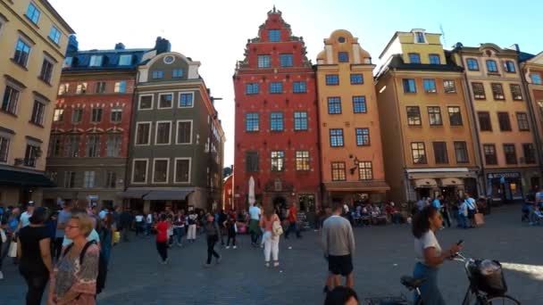 Stortorget Public Square Стокгольмі Гамлеська Держава Швеція Відео Uhd — стокове відео