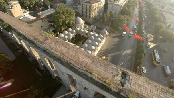 Vista Aérea Acueducto Valente Estambul Bozdojan Kemeri Puente Romano Pavo — Vídeos de Stock