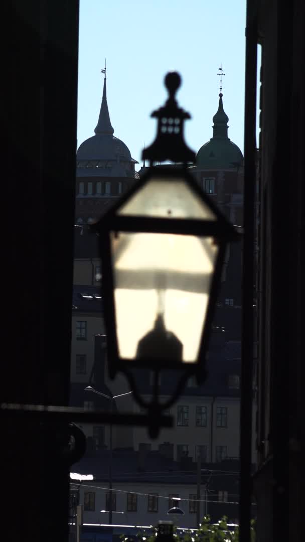 Стара Вулична Лампа Стокгольмі Швеція Відео Uhd — стокове відео