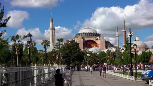 Istanbul Turquía Verano 2017 Mezquita Aya Sophia Estambul Pavo Video — Vídeo de stock