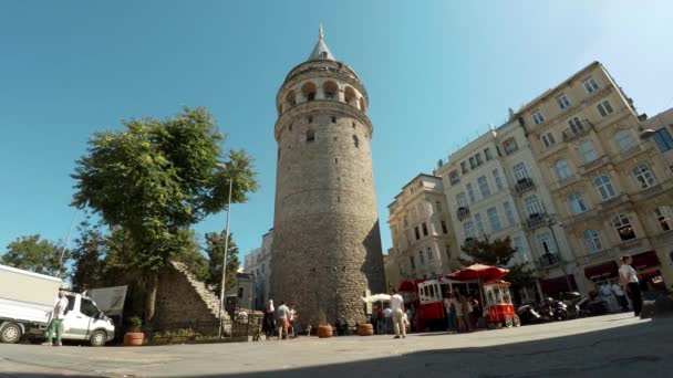 Istanbul Turkey Lato 2017 Wieża Galata Stambule Turcja Film Rozdzielczości — Wideo stockowe