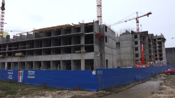 Multi Emeletes Ház Építése Építési Terület Videó Ban Uhd — Stock videók