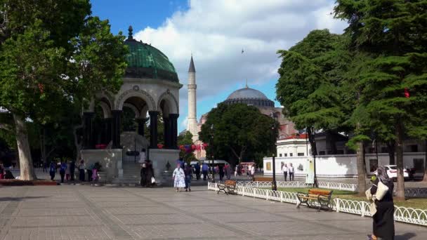 Istanbul Turkey Summer 2017 Tysk Fontän Istanbul Turkiet Video Uhd — Stockvideo