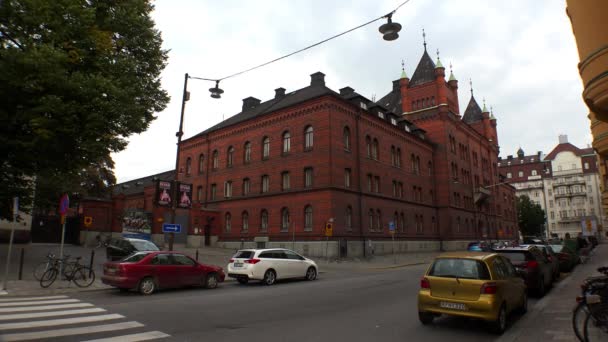 Estocolmo Casco Antiguo Arquitectura Casas Antiguas Calles Barrios Suecia Video — Vídeo de stock