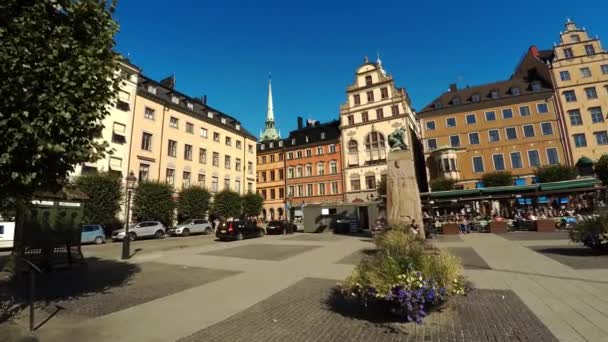 Вид Gamla Stan Стокгольмі Старе Місто Швеція Відео Uhd — стокове відео