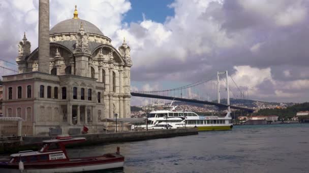 Стамбул Турция Период 2017 Года Ортакой Бешикташ Стамбул Индейка Видео — стоковое видео