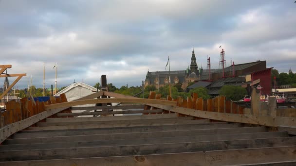 Csontváz Fából Készült Edény Vervierek Stockholmban Svédország Videó Ban Uhd — Stock videók