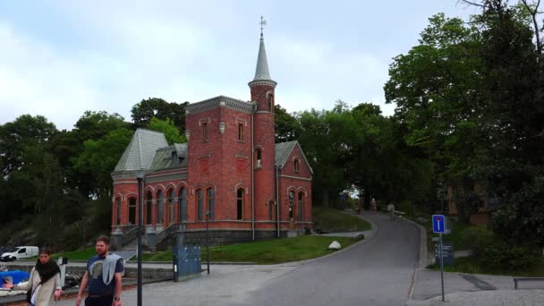 Церковь Стокгольме Швеция Видео Uhd — стоковое видео