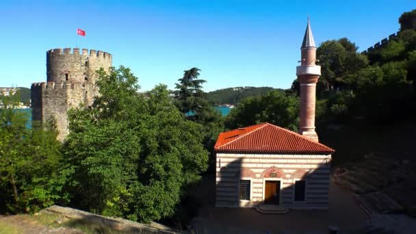 Istanbul Turquía Verano 2017 Fortaleza Rumeli Hisari Estambul Pavo Video — Vídeo de stock