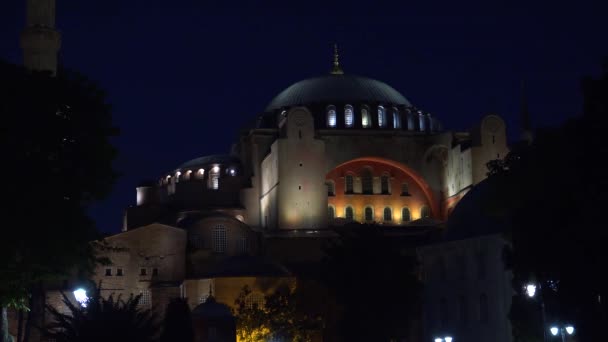 Mesquita Azul Boa Noite Mesquita Sultan Ahmed Istambul Turquia Vídeo — Vídeo de Stock