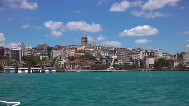 Istanbul Turquía Verano 2017 Torre Galata Estambul Pavo Video Uhd — Vídeos de Stock