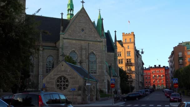 Iglesia Estocolmo Suecia Video Uhd — Vídeo de stock