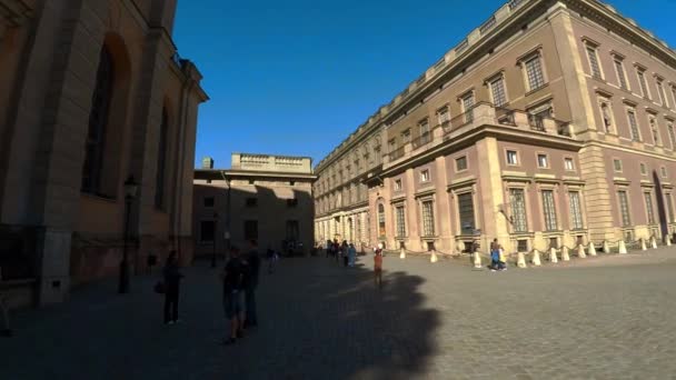 Королевский Дворец Стокгольме Швеция Видео Uhd — стоковое видео