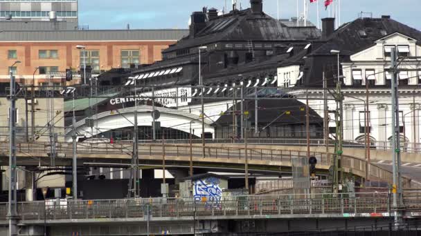 Estação Central Estocolmo Suécia Vídeo Uhd — Vídeo de Stock